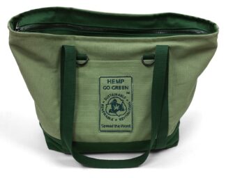 HGG1002 Hemp Go Green 100% Hemp Canvas Heavy-Duty Zippered Tote Bag